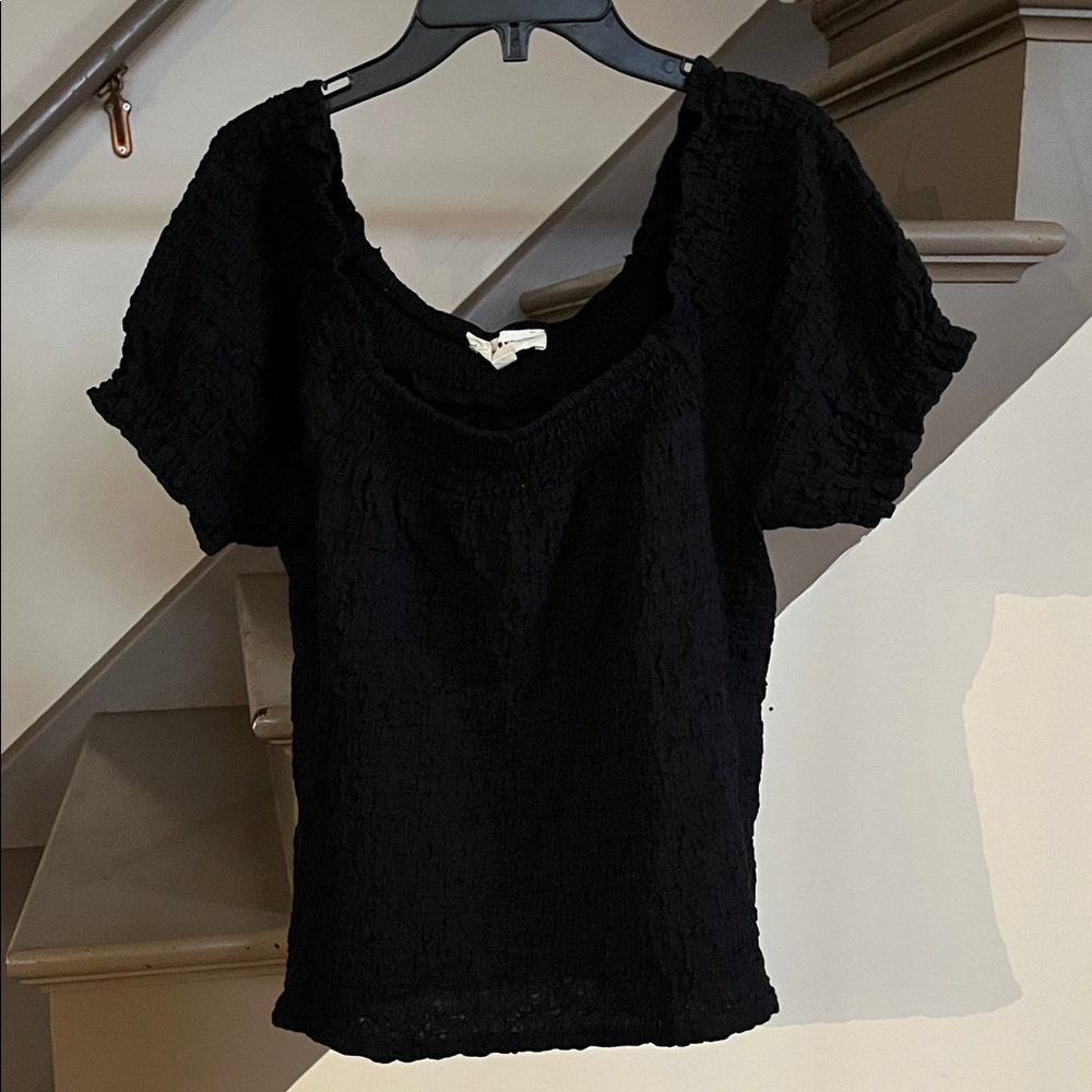 Lucky Brand Black Textured top